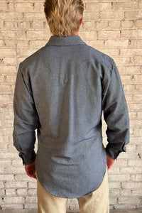 Men's Classic Indigo Cotton Western Dress Shirt