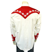 Men's 2-Tone Elvis Loving You Floral Embroidered Western Shirt