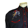 Men’s Rockmount Bronc Vintage Embroidery Western Shirt in Black