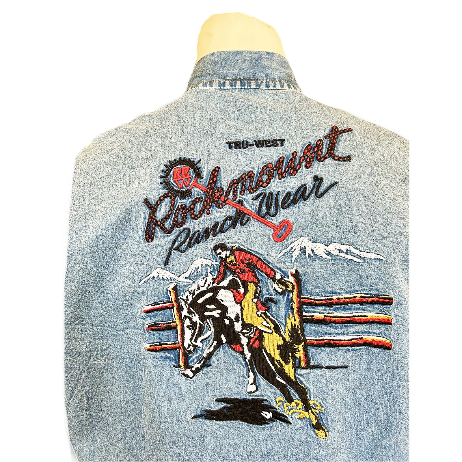 Rockmount Men's Denim Vintage Bronc Embroidered Western Shirt