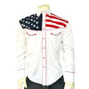 Men's American Flag Embroidered Western Shirt
