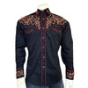 Men's Boot Top Embroidered Western Shirt in Black