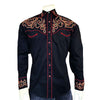 Men's Boot Top Embroidered Western Shirt in Black