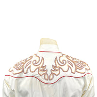 Men's Boot Top Embroidered Western Shirt in Ivory