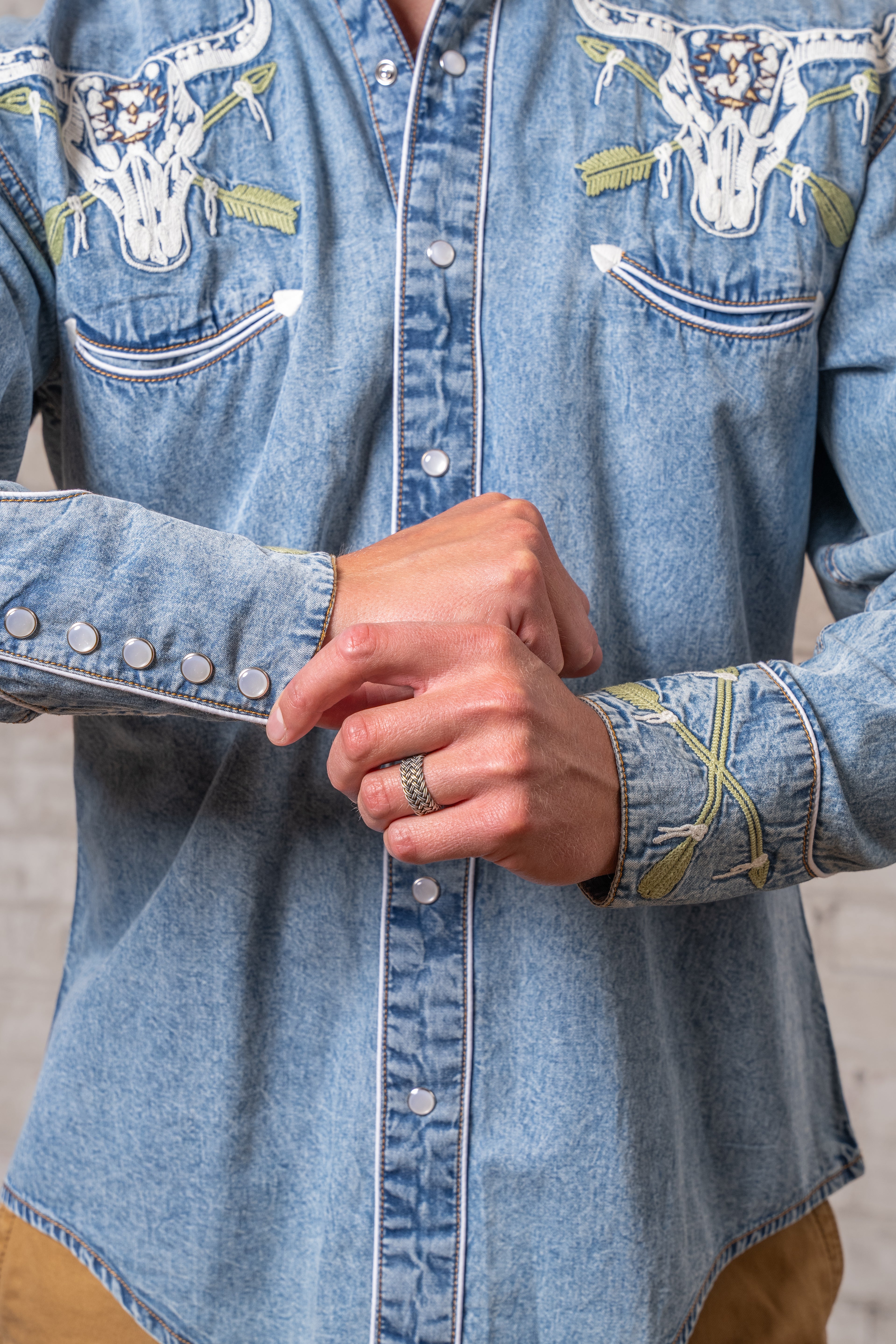 シャツ 40s Arrow Cotton chain stitch work shirt 40s Arrow Cotton chain stitch work shirt 40s Arrow Cotton chain