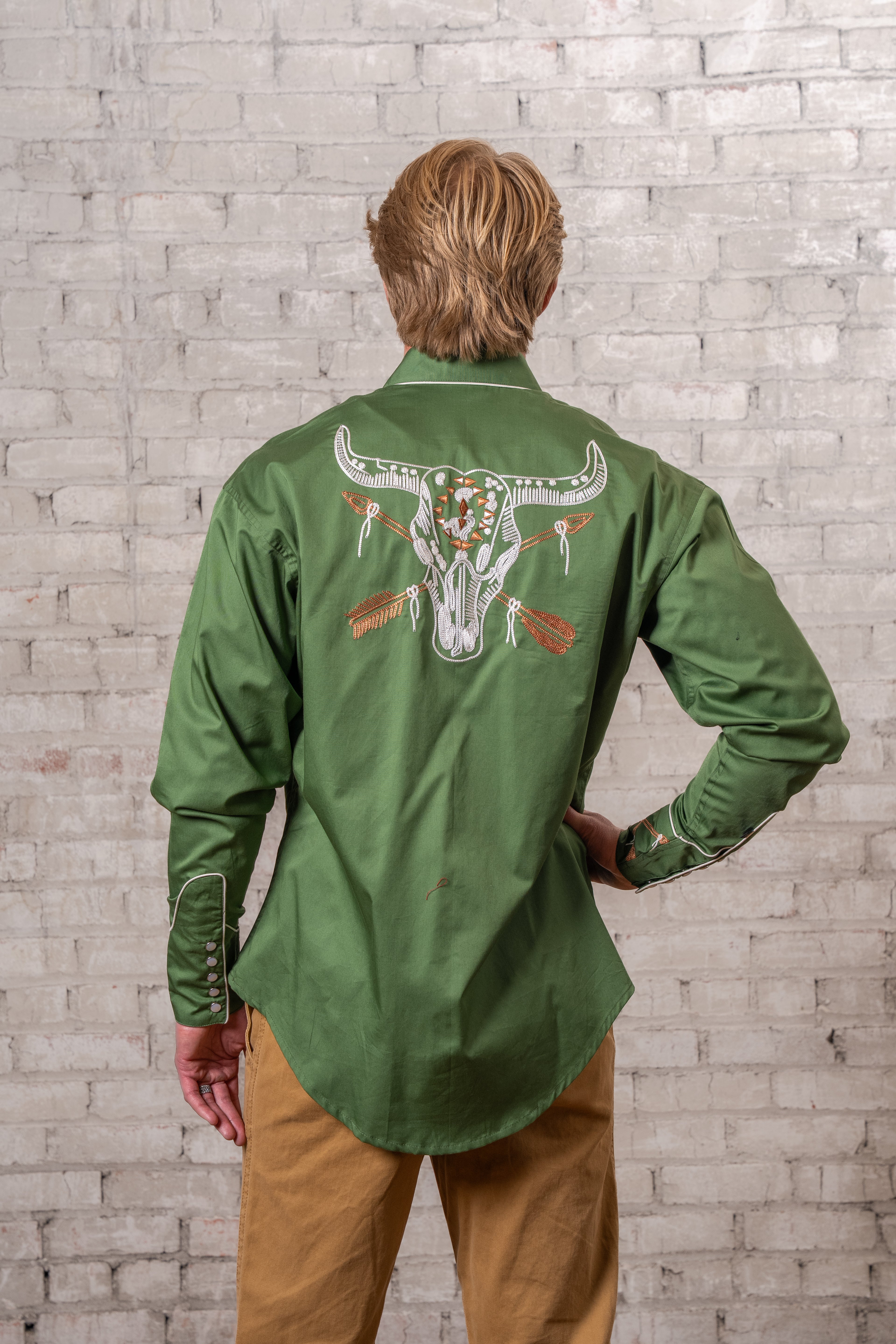 40s Arrow Cotton chain stitch work shirt 40s Arrow Cotton chain