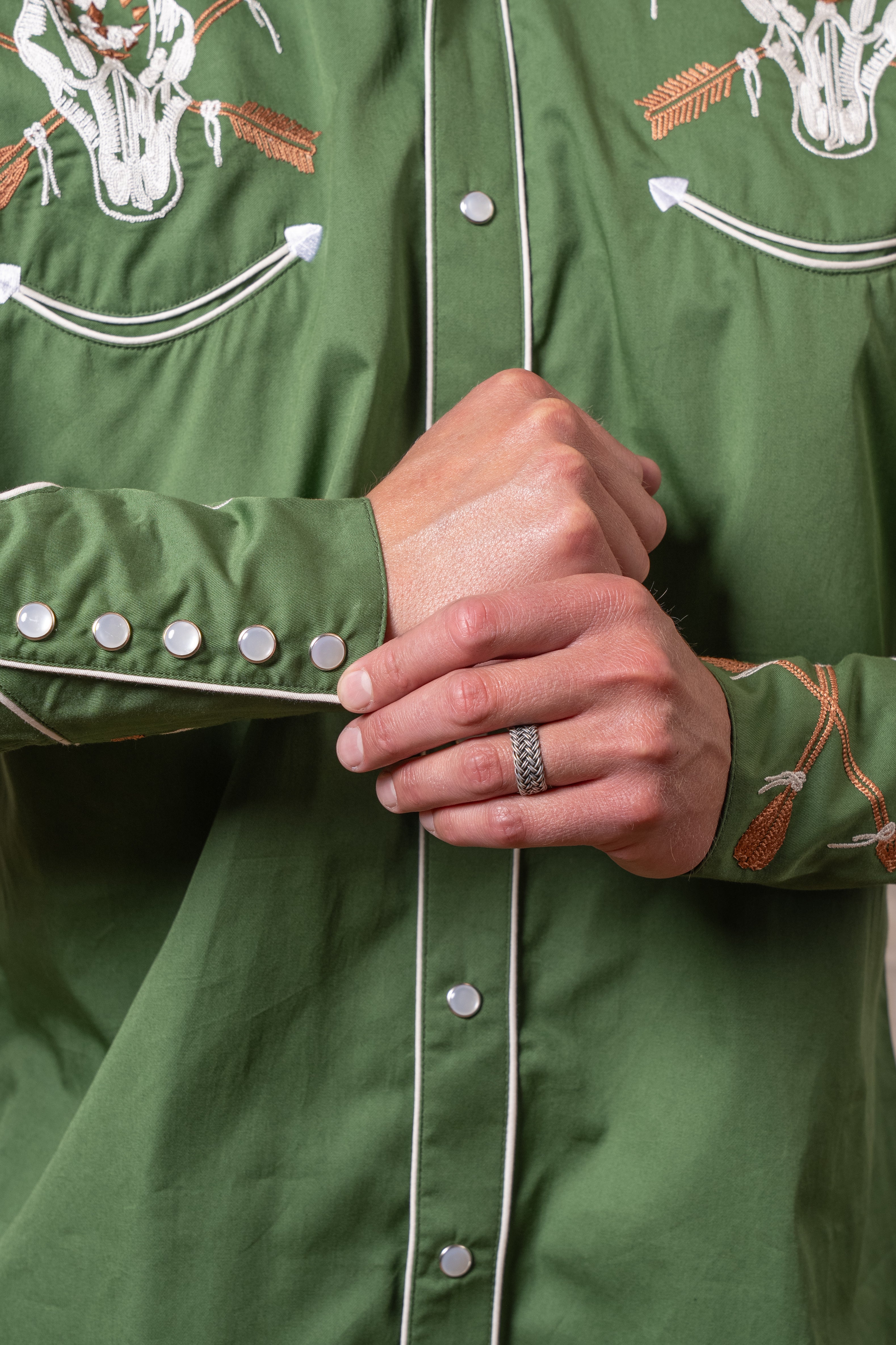 40s Arrow Cotton chain stitch work shirt 40s Arrow Cotton chain