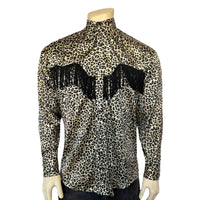 Men's Rock Star Leopard Fringe Western Shirt