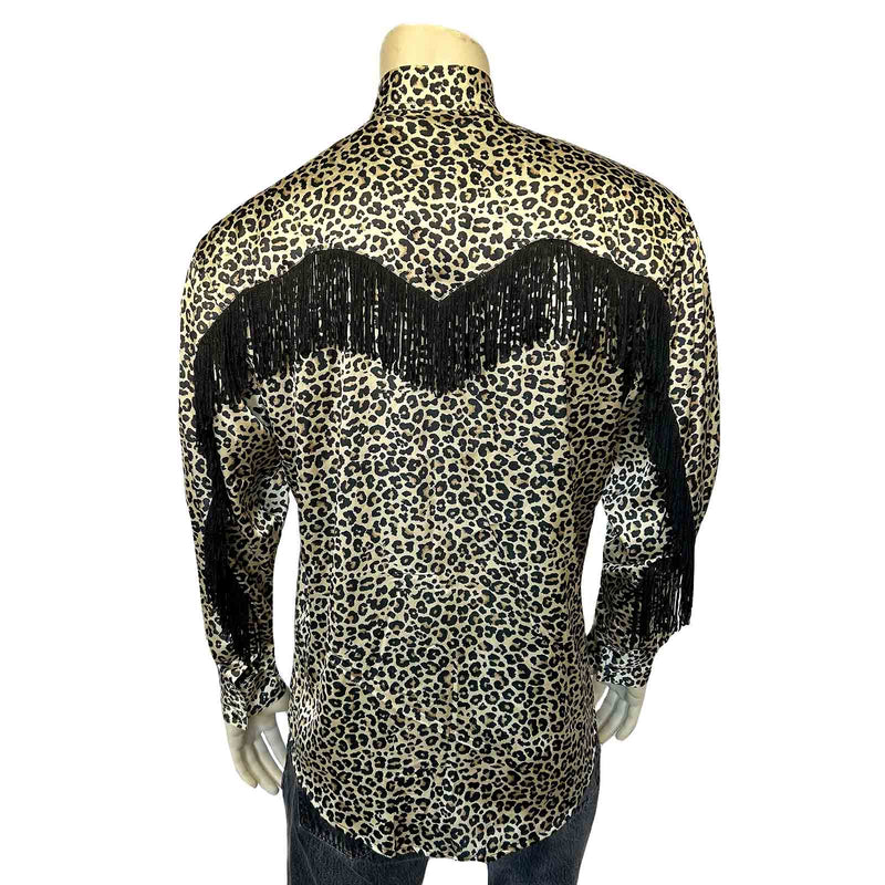 Men's Rock Star Leopard Fringe Western Shirt