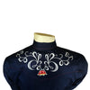 Men's Art Deco Floral Embroidery Navy Western Shirt