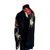 Men's Hawaiian Hibiscus Cotton Gabardine Western Shirt