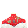 Men's Red Vintage Cactus & Stars Chain Stitch Embroidery Western Shirt