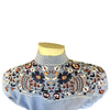 Men's Vintage Blue Floral Embroidery Western Shirt