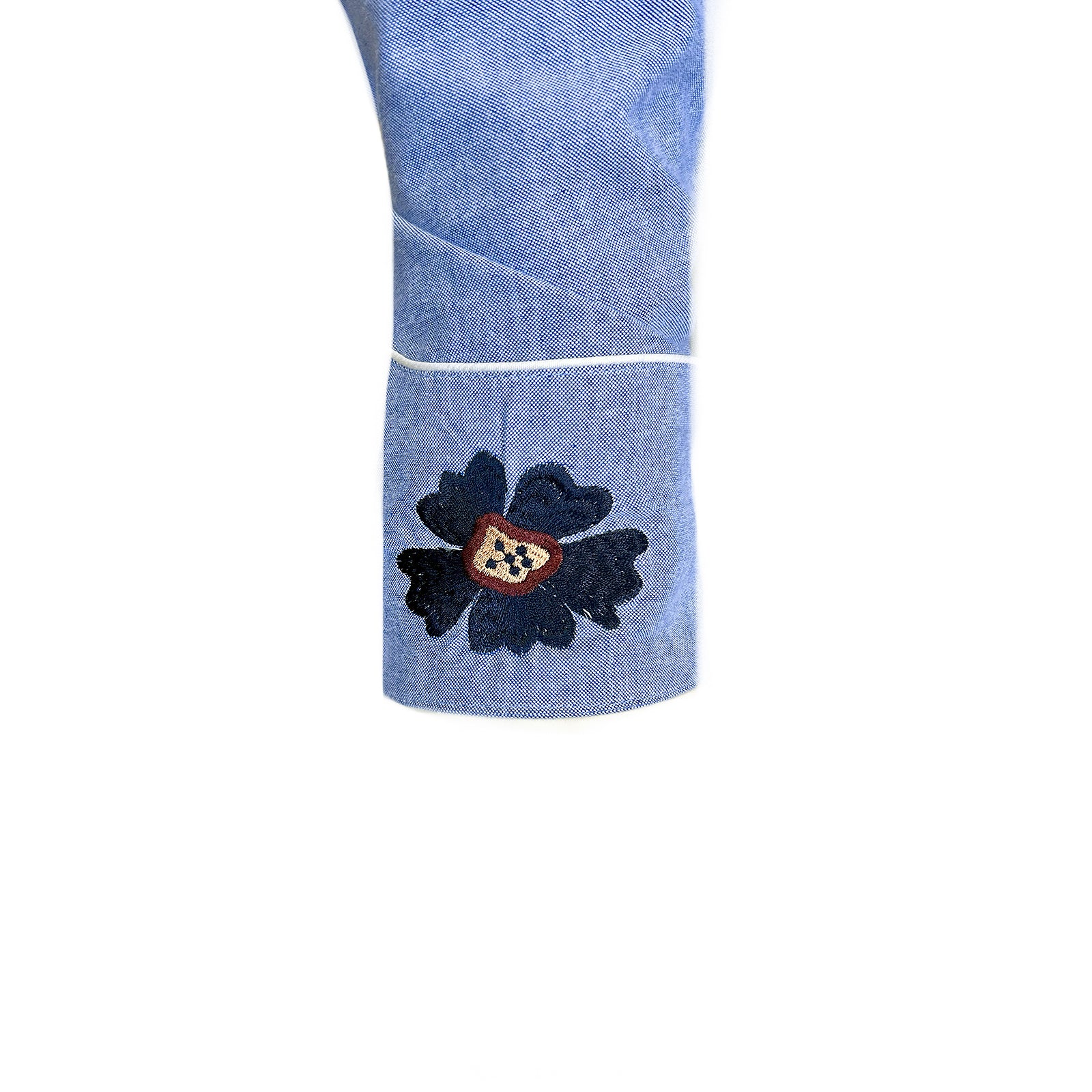Rockmount Men's Vintage Blue Floral Embroidery Western Shirt