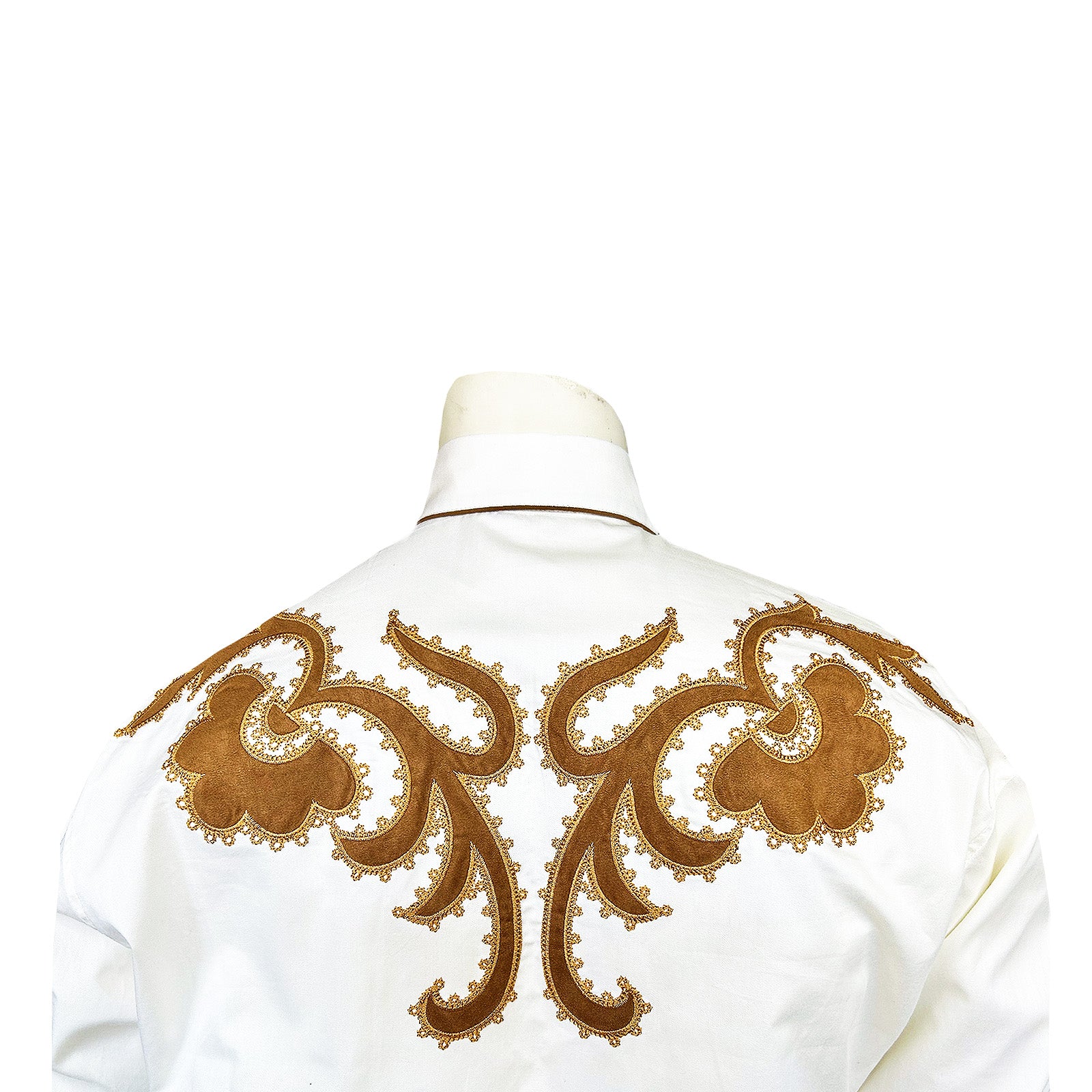 Men's Vintage Ivory Chamois & Embroidered Western Shirt