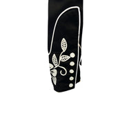 Men’s Vintage Black Floral Embroidered Western Shirt