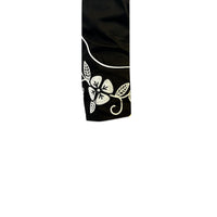 Men’s Vintage Black Floral Embroidered Western Shirt