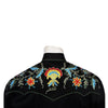 Men's Floral Embroidered Cotton Gabardine Black Western Shirt