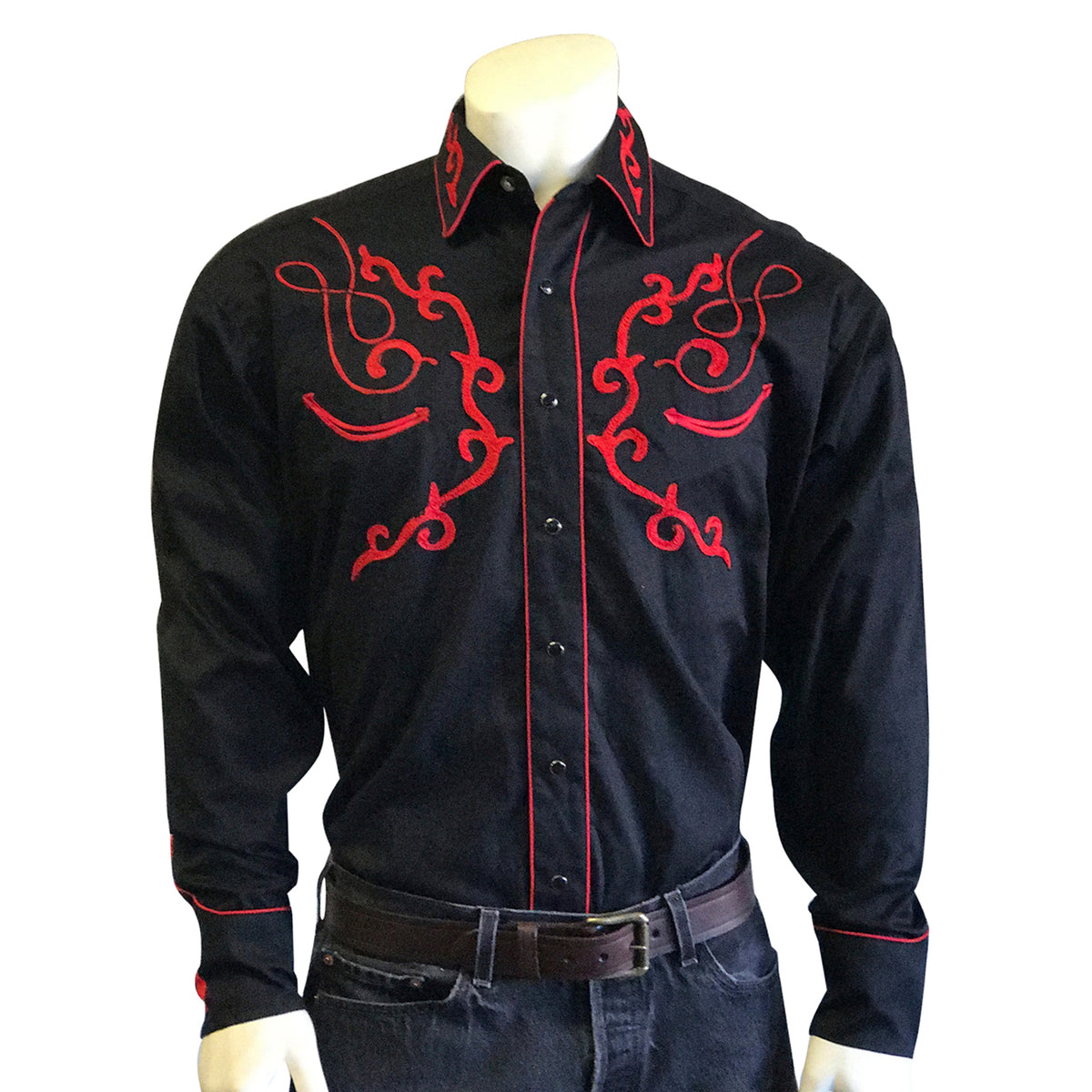 Rockmount Men's Vintage Sugar Skull Embroidered Western Shirt