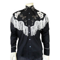 Rockmount Men's Black Vintage Fringe Embroidered Western Shirt