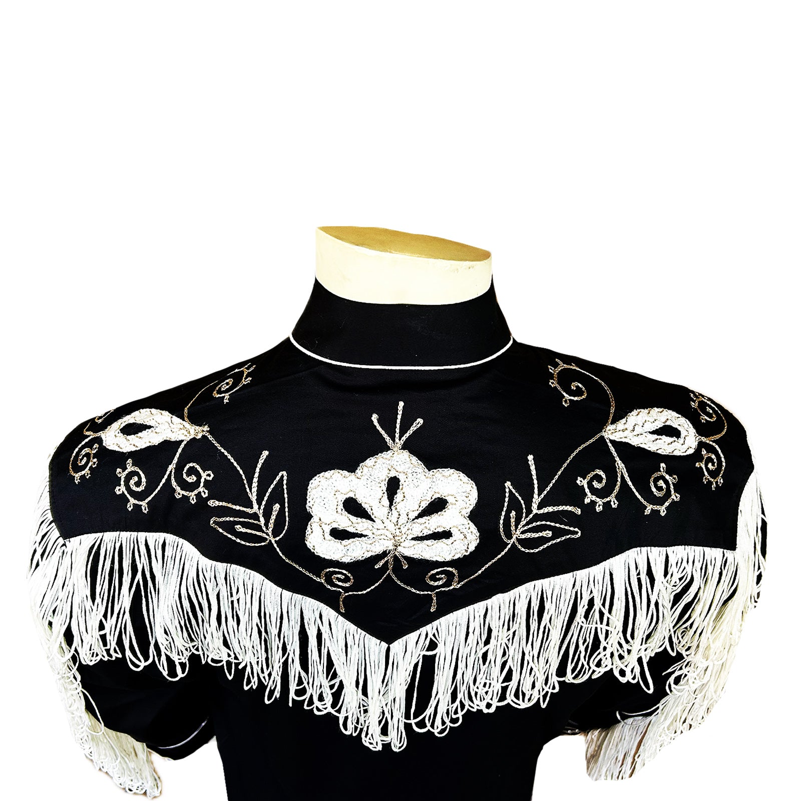 Rockmount Men's Black Vintage Fringe Embroidered Western Shirt