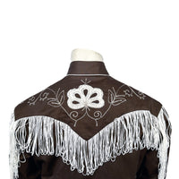 Men's Vintage Fringe Brown Embroidered Western Shirt