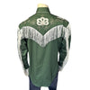 Men's Vintage Green Fringe Embroidered Western Shirt