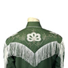 Men's Vintage Green Fringe Embroidered Western Shirt