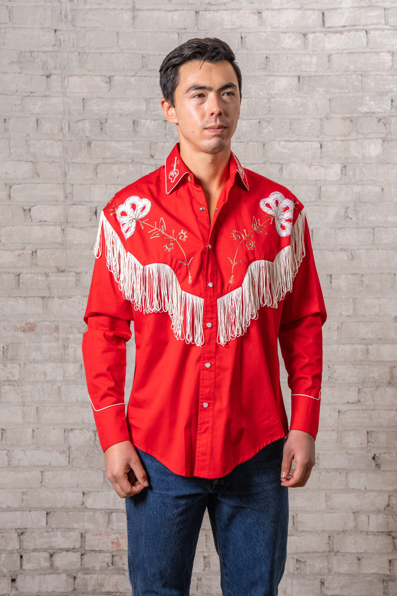mens red button up dress shirt OppoSuits - Devil Shirt features a classic button El Hombre Retro Camp Shirts