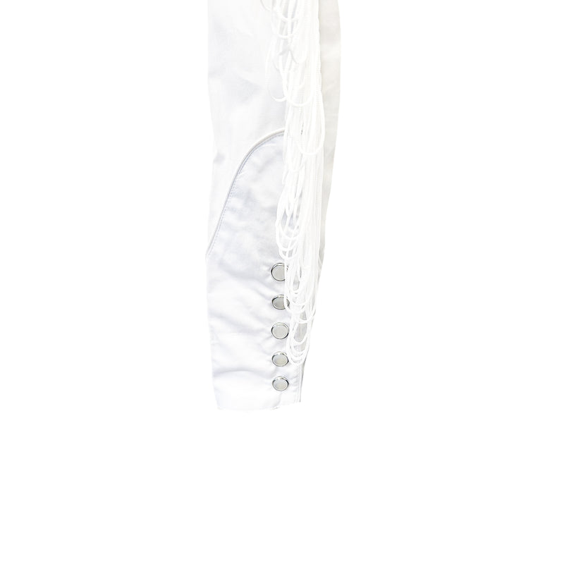 Men's Vintage White Fringe Embroidered Western Shirt