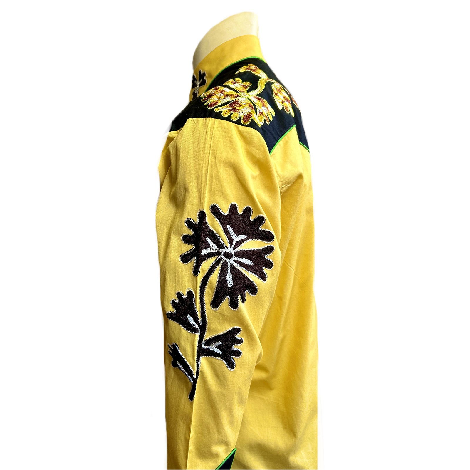 Rockmount Men's 2-Tone Black & Gold Floral Western Shirt