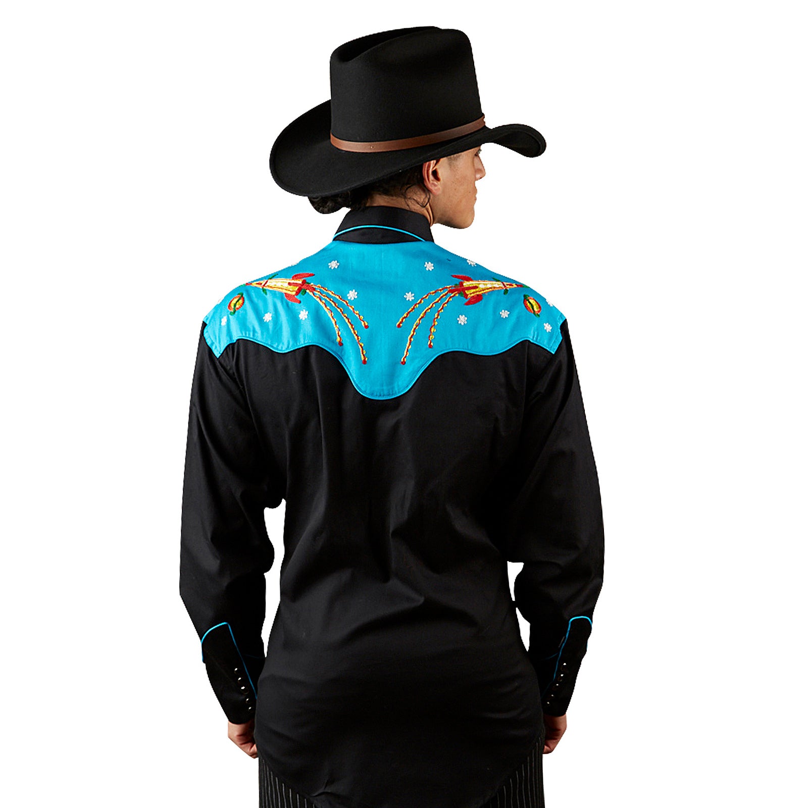 Rockmount Men's 2-Tone Space Cowboy Embroidered Western Shirt
