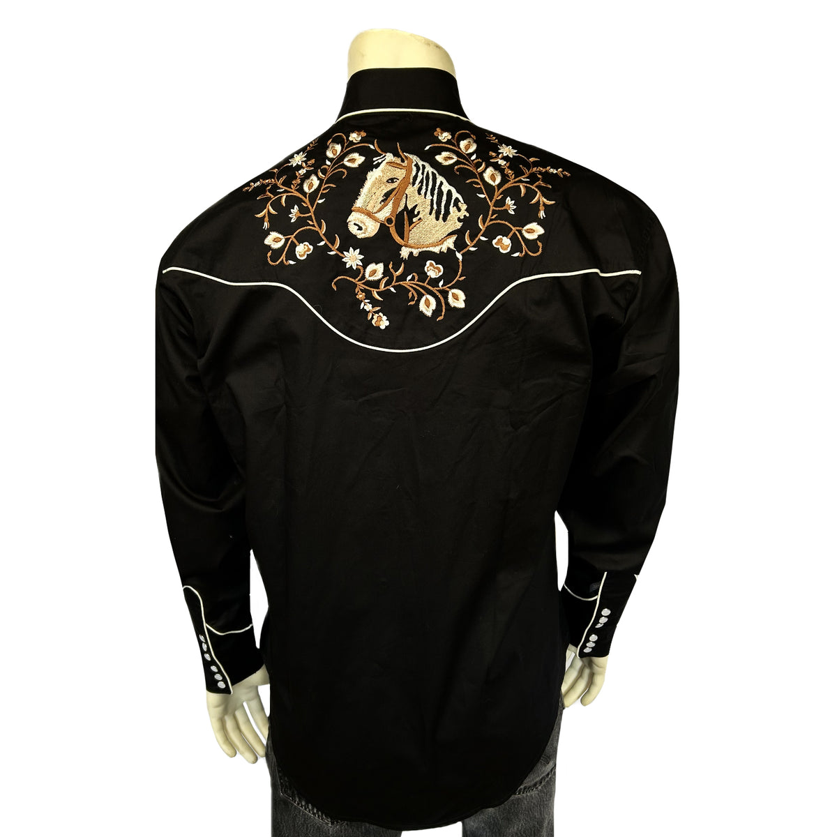 Women’s Vintage Horsehead & Floral Embroidered Western Shirt