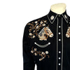 Men’s Vintage Horsehead & Floral Embroidered Western Shirt