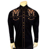 Men's Black Dead Cowboy Guns Blazing Embroidered Western Shirt