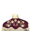 Men's Vintage 2-Tone Floral Embroidered Western Shirt in Tan & Burgundy