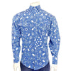 Men's Blue Bison Bandana Print Western Shirt