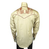 Men's Vintage Tan Guitar Embroidered Western Shirt