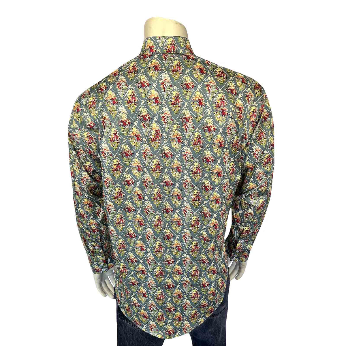 Men’s Riders Blue Print Western Shirt