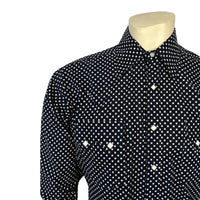 Men's American Stars Print Western Shirt in Navy