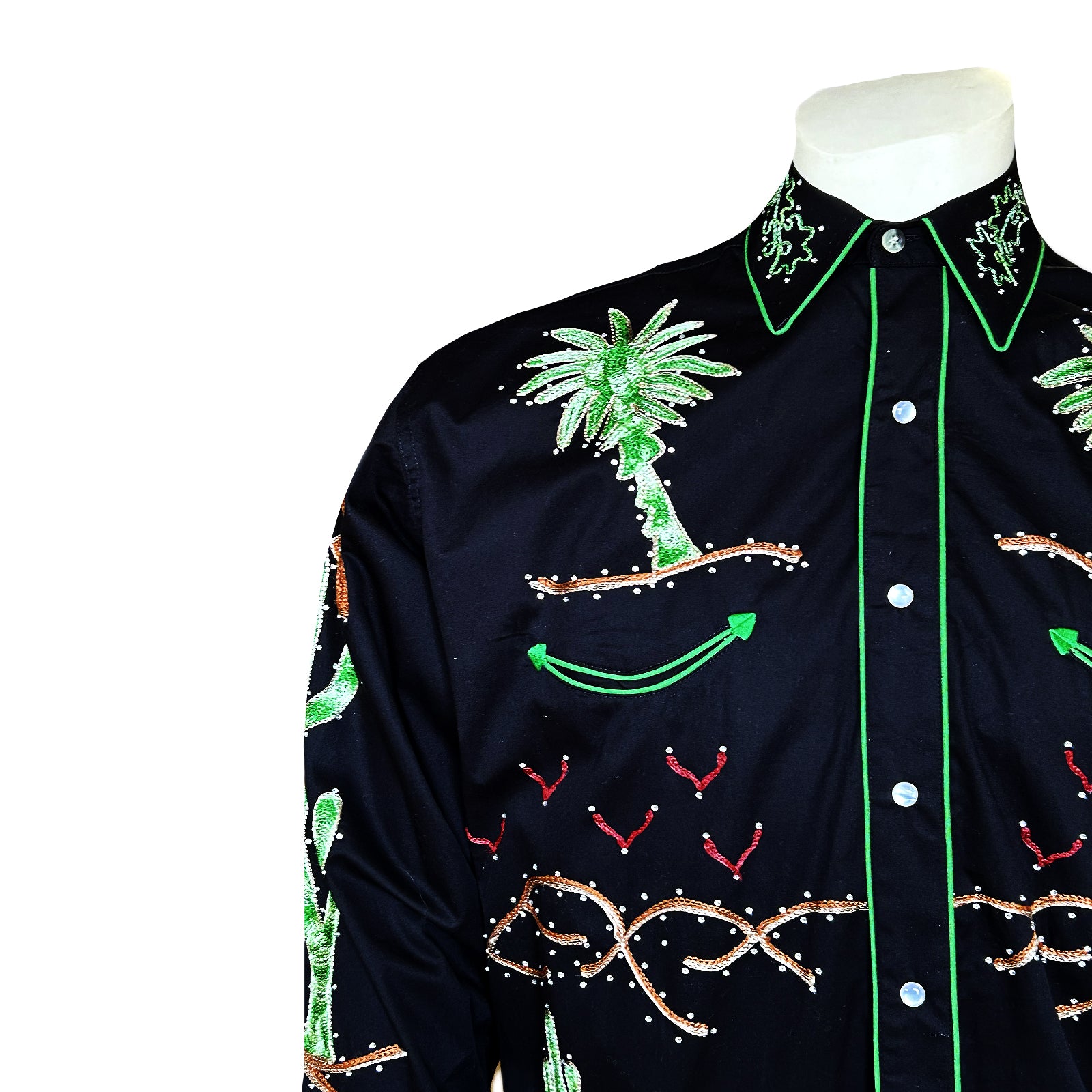 Men's Porter Wagoner Black Embroidered Western Shirt