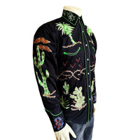 Men's Porter Wagoner Black Embroidered Western Shirt