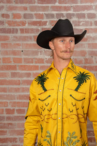 Men's Porter Wagoner Gold Embroidered Western Shirt