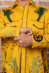 Men's Porter Wagoner Gold Embroidered Western Shirt