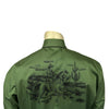 Men's Vintage Green Rider Embroidered Western Shirt