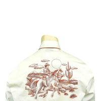 Men's Ivory Vintage Rider Embroidered Western Shirt