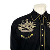 Men's Vintage Black Bull Rider Embroidered Western Shirt