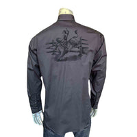 Men's Grey Vintage Bull Rider Embroidery