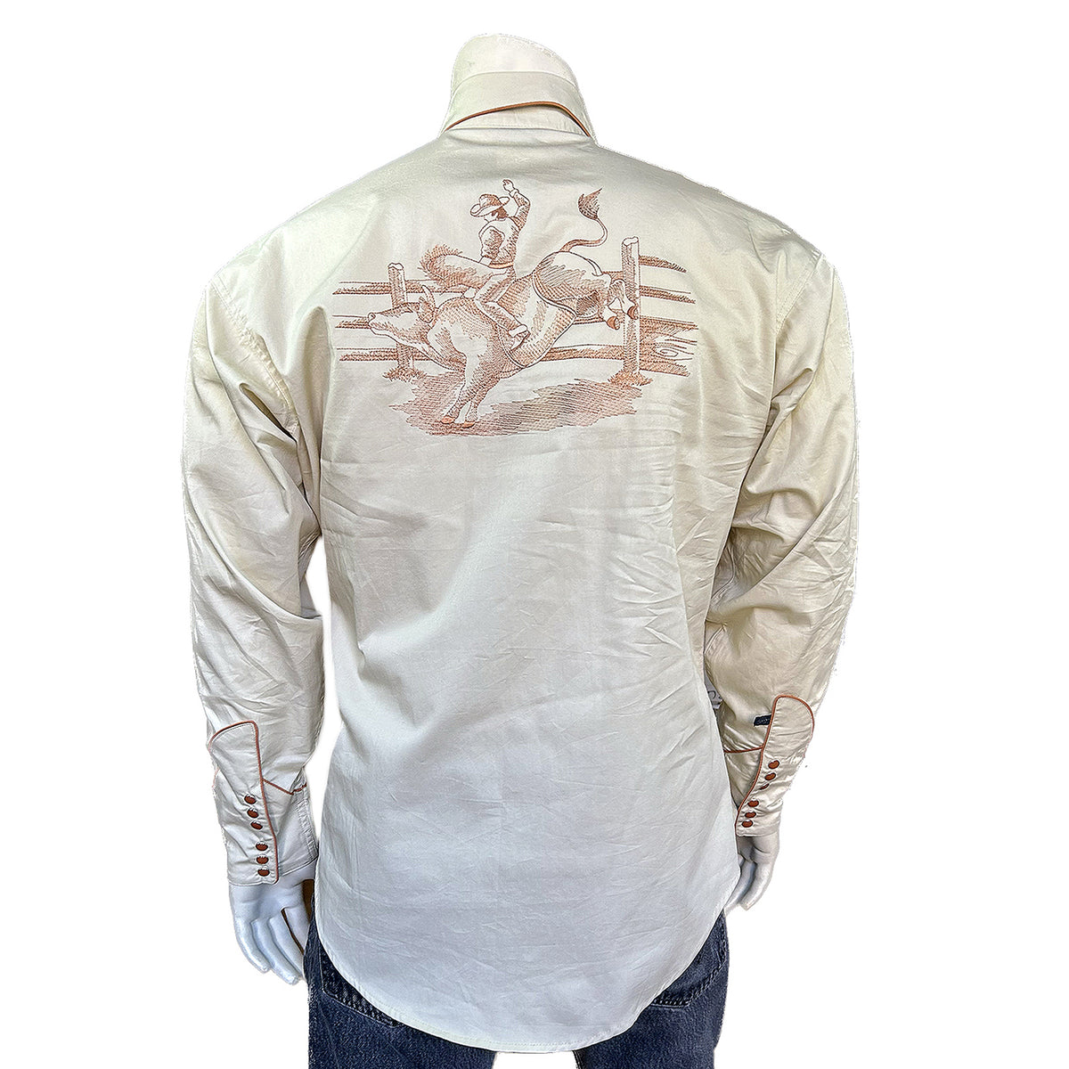 Men's Khaki Vintage Bull Rider Embroidery
