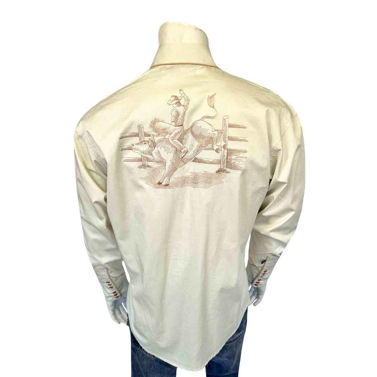 Men's Khaki Vintage Bull Rider Embroidery